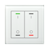 Sklenené KNX 4tlačidlo, RGBW LED, potlač 0/1, biela, merania teploty