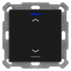 KNX 2tlačidlo 55x55 mm, RGBW LED, potlač žalúzie, matná čierna, meranie teploty