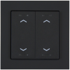 KNX 4tlačidlo 55x55 mm, RGBW LED, potlač žalúzie, matná čierna, meranie teploty