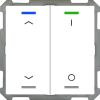 KNX 4tlačidlo 63x63 mm, RGBW LED, potlač žalúzie a 0/1, biele, meranie teploty