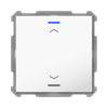 KNX 2tlačidlo 63x63 mm, RGBW LED, potlač žalúzie, biela, meranie teploty