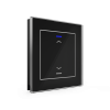 Sklenené KNX 2tlačítko, RGBW LED, potlač žalúzie, čierne