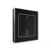 Sklenené KNX 2tlačítko, RGBW LED, potlač 0/1, čierne, meranie teploty