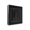 Sklenené KNX 4tlačítko, RGBW LED, potlač 0/1 a žalúzie, čierne, meranie teploty