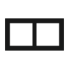 Deep dvojitý plastový rámik, otvory 60x60 mm, farba Intense Black (GAE)