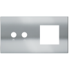 Magnetic plate 2-fold for 2-rocker push button + (45x45 mm window) Proxima series Metal Chrome + cus
