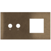 Magnetic plate 2-fold for 2-rocker push button + (45x45 mm window) Proxima series Metal Bronze Corke