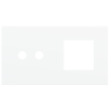 Magnetic plate 2-fold for 2-rocker push button + (45x45 mm window) Proxima series Metal Pure White