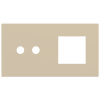 Magnetic plate 2-fold for 2-rocker push button + (45x45 mm window) Proxima series Metal Beige Luxor