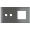 Magnetic plate 2-fold for 2-rocker push button + (45x45 mm window) Proxima series Metal Quantum Carb
