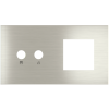 Magnetic plate 2-fold for 2-rocker push button + (45x45 mm window) Proxima series Metal Steel Brushe