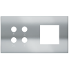 Magnetic plate 2-fold for 4-rocker push button + (45x45 mm window) Proxima series Metal Chrome + cus