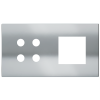 Magnetic plate 2-fold for 4-rocker push button + (45x45 mm window) Proxima series Metal Chrome
