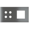 Magnetic plate 2-fold for 4-rocker push button + (45x45 mm window) Proxima series Metal Quantum Carb