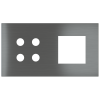 Magnetic plate 2-fold for 4-rocker push button + (45x45 mm window) Proxima series Metal Quantum Carb
