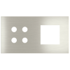 Magnetic plate 2-fold for 4-rocker push button + (45x45 mm window) Proxima series Metal Steel Brushe