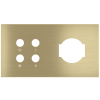 Magnetic plate 2-fold for 4-rocker push button + power socket IT UNEL Proxima series Metal Brass + c