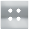 Square magnetic plate for a 4-rocker push button Proxima series Metal Chrome