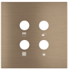 Square magnetic plate for a 4-rocker push button Proxima series Metal Dark Chocolate + customization