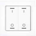 KNX 4tlačidlo 55x55 mm, RGBW LED, potlač 0/1, biela