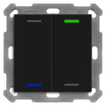 KNX 4tlačidlo 55x55 mm, RGBW LED, matná čierna, meranie teploty