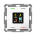 KNX 4tlačidlo 55x55 mm s displejom, biele, meranie teploty a vlhkosti