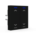 KNX 4tlačidlo 55x55 mm, RGBW LED, potlač žalúzie, matná čierna, meranie teploty