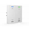 KNX 4tlačidlo 63x63 mm, RGBW LED, potlač žalúzie a 0/1, biele