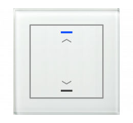 Sklenené KNX 2tlačidlo, RGBW LED, potlač žalúzie, biela