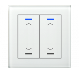 Sklenené KNX 4tlačidlo, RGBW LED, potlač žalúzie, biela