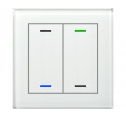 Sklenené KNX 4tlačidlo, RGBW LED, biela, meranie teploty