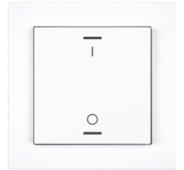 KNX 2tlačidlo 55x55 mm, RGBW LED, potlač 0/1, biela, meranie teploty