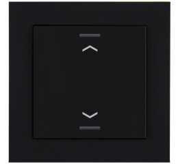 KNX 2tlačidlo 55x55 mm, RGBW LED, potlač žalúzie, matná čierna