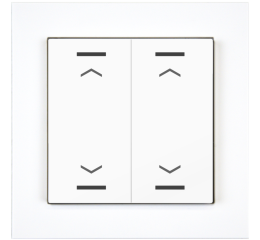 KNX 4tlačidlo 55x55 mm, RGBW LED, potlač žalúzie, biela, meranie teploty