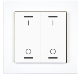 KNX 4tlačidlo 55x55 mm, RGBW LED, potlač 0/1, biela, meranie teploty