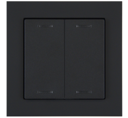 KNX 4tlačidlo 55x55 mm, RGBW LED, matná čierna, meranie teploty