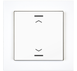 KNX 2tlačidlo 55x55 mm, RGBW LED, potlač žalúzie, biela