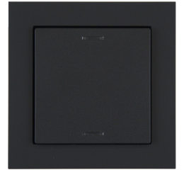 KNX 2tlačidlo 55x55 mm, RGBW LED, matná čierna, meranie teploty