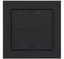 KNX 4tlačidlo 55x55 mm, RGBW LED, matná čierna