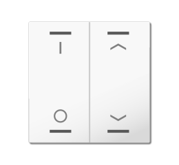 MDT hmatník pre KNX 2tlačidlo 55, lesklá biela, spínač a žalúzie
