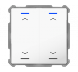 KNX 4tlačidlo 63x63 mm, RGBW LED, potlač žalúzie, biele