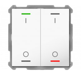 KNX 4tlačidlo 63x63 mm, RGBW LED, potisk 0/1, biele