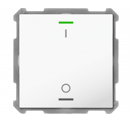 KNX 2tlačidlo 63x63 mm, RGBW LED, potlač 0/1, biele, meranie teploty