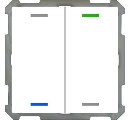 KNX 4tlačidlo 63x63 mm, RGBW LED, biele, meranie teploty