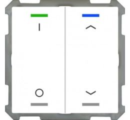 KNX 4tlačidlo 63x63 mm, RGBW LED, potlač 0/1 a žalúzie, biele, meranie teploty