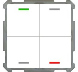 KNX 4tlačidlo 63x63 mm, RGBW LED, biele, meranie teploty