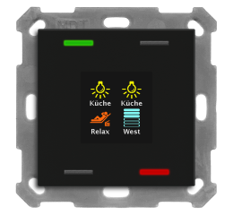 KNX 4tlačidlo 55x55 mm s displejom, matná čierna