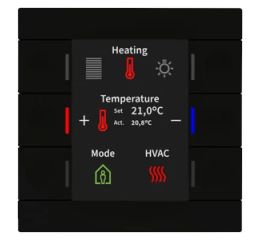 KNX ovladač Smart 86 s barevným displejem, plast, černá