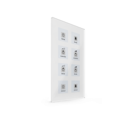 Sklenené KNX 8tlačidlo, biele