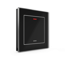 Sklenené KNX 2tlačítko, RGBW LED, čierne, meranie teploty